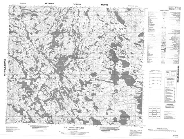 Lac Bonaventure Topographic map 023I15 at 1:50,000 Scale