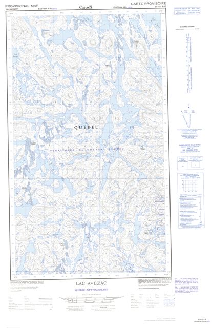 Lac Avezac Topographic map 023J12E at 1:50,000 Scale