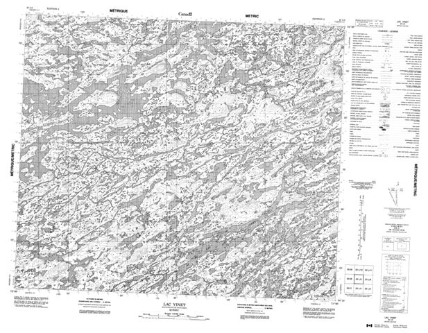 Lac Vinet Topographic map 023L05 at 1:50,000 Scale