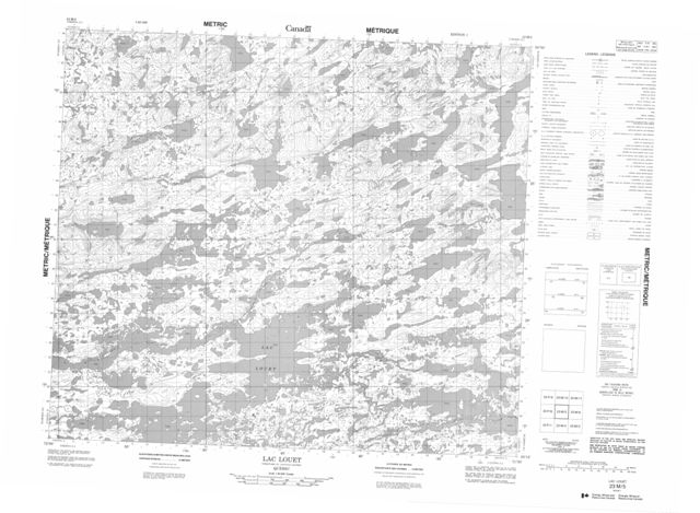 Lac Louet Topographic map 023M05 at 1:50,000 Scale