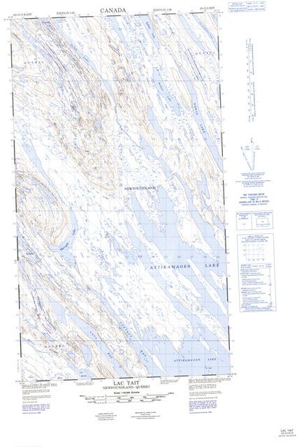 Lac Tait Topographic map 023O02E at 1:50,000 Scale