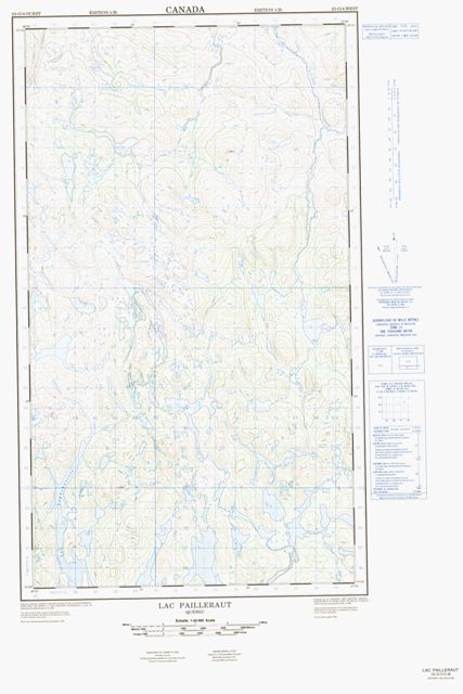 Lac Pailleraut Topographic map 023O04W at 1:50,000 Scale
