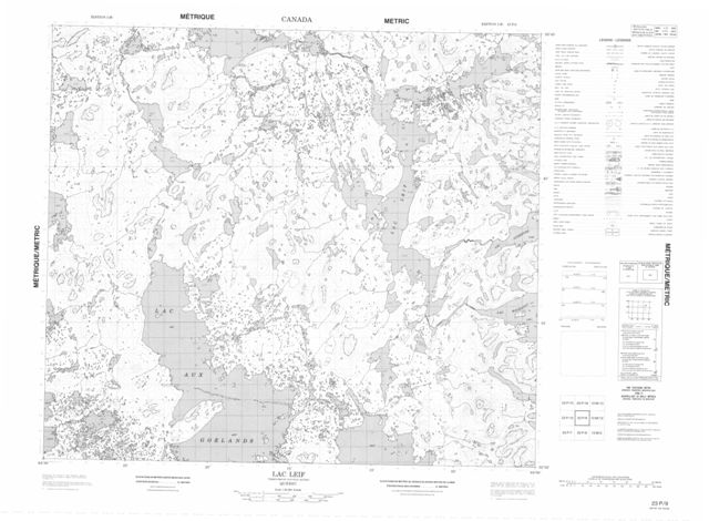 Lac Leif Topographic map 023P09 at 1:50,000 Scale