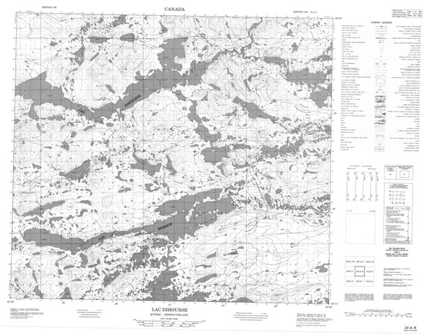 Lac Dihourse Topographic map 024A08 at 1:50,000 Scale