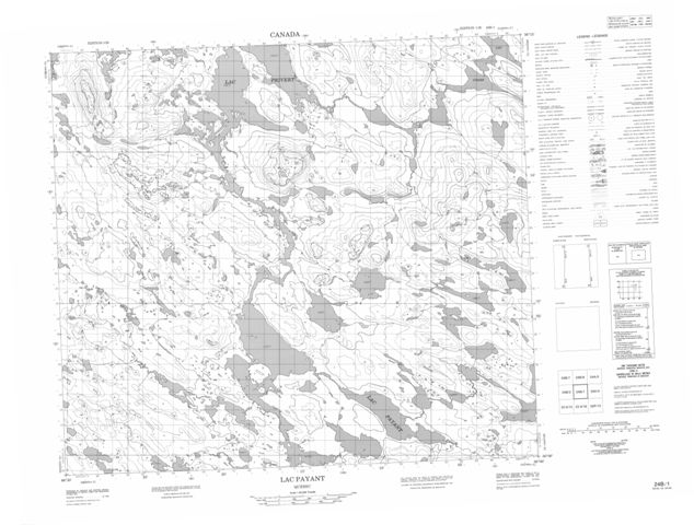 Lac Payant Topographic map 024B01 at 1:50,000 Scale