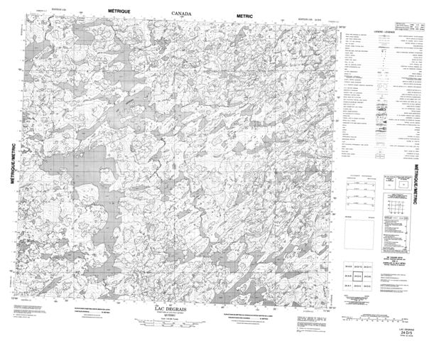 Lac Degrais Topographic map 024D05 at 1:50,000 Scale