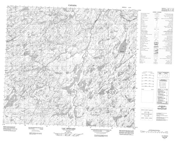 Lac Spenard Topographic map 024D06 at 1:50,000 Scale