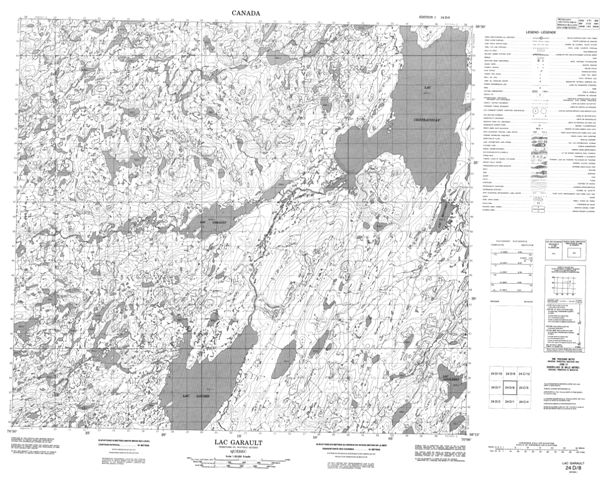 Lac Garault Topographic map 024D08 at 1:50,000 Scale