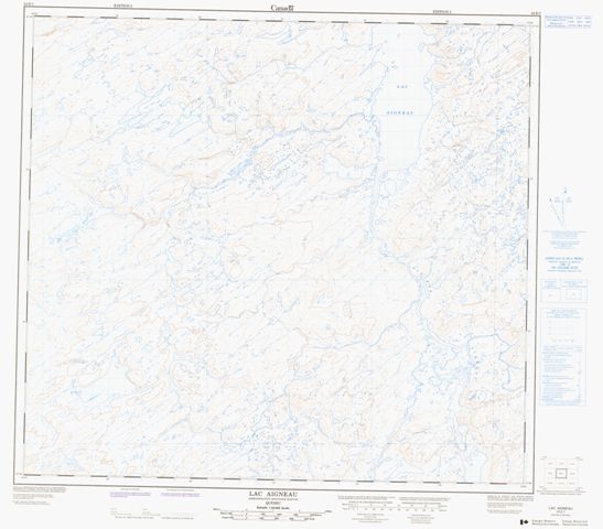 Lac Aigneau Topographic map 024E01 at 1:50,000 Scale