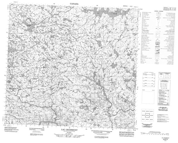 Lac Grammont Topographic map 024E05 at 1:50,000 Scale
