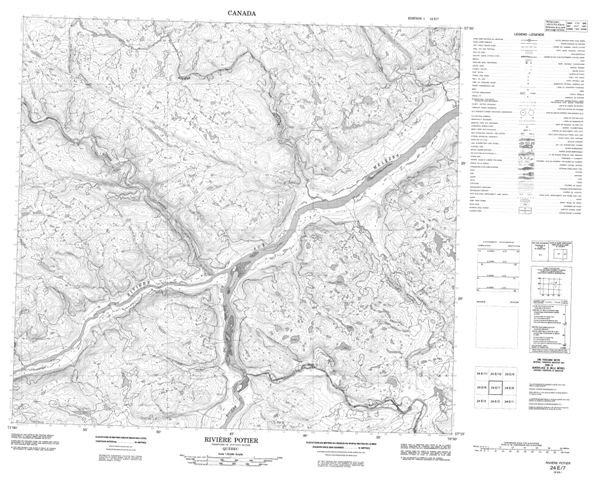 Riviere Potier Topographic map 024E07 at 1:50,000 Scale