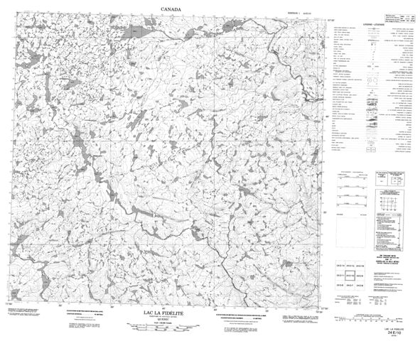 Lac La Fidelite Topographic map 024E10 at 1:50,000 Scale
