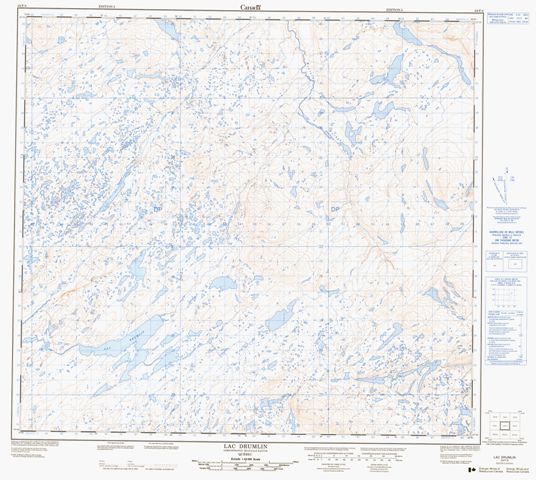 Lac Drumlin Topographic map 024F04 at 1:50,000 Scale