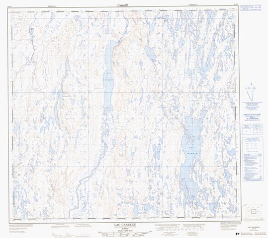 Lac Garreau Topographic map 024F09 at 1:50,000 Scale