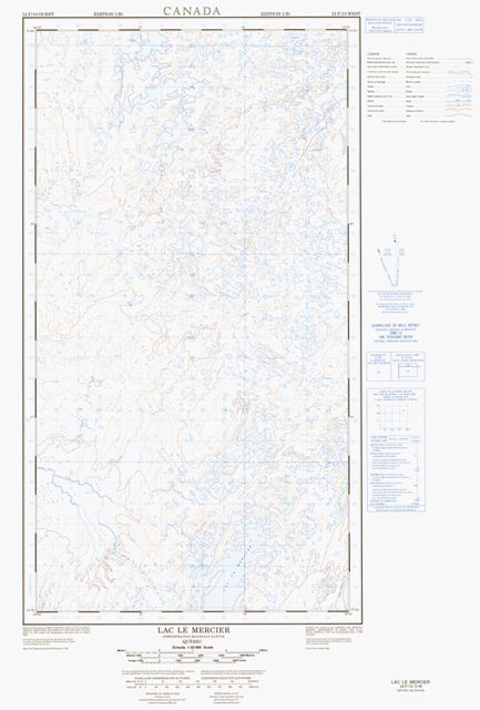 Lac Le Mercier Topographic map 024F10W at 1:50,000 Scale