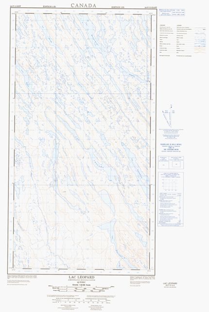 Lac Leopard Topographic map 024F13E at 1:50,000 Scale