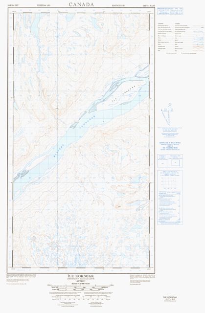 Ile Koksoak Topographic map 024F14E at 1:50,000 Scale