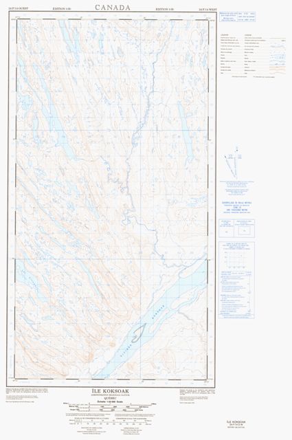 Ile Koksoak Topographic map 024F14W at 1:50,000 Scale