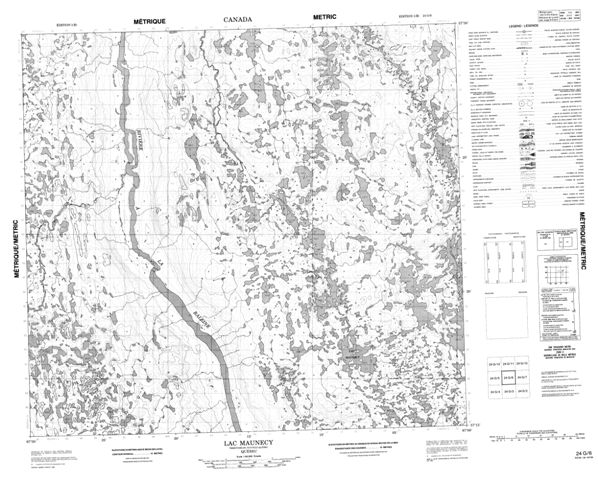 Lac Maunecy Topographic map 024G06 at 1:50,000 Scale