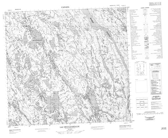 Lac Sivulijartalik Topographic map 024G09 at 1:50,000 Scale