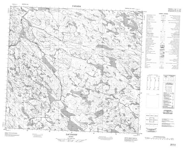 Lac Fajot Topographic map 024H04 at 1:50,000 Scale