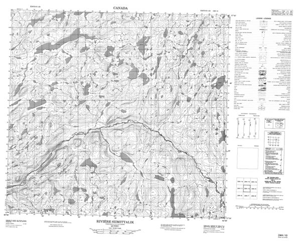 Riviere Siimittalik Topographic map 024H10 at 1:50,000 Scale