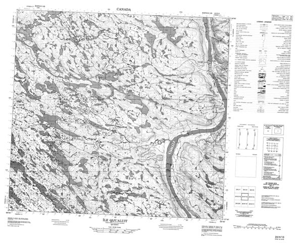 Ile Qijualuit Topographic map 024H13 at 1:50,000 Scale