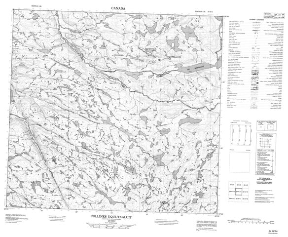 Collines Uquutaaluit Topographic map 024H14 at 1:50,000 Scale