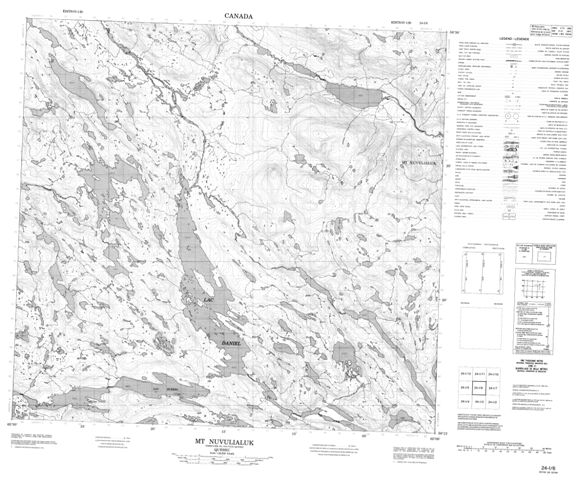 Mt Nuvulialuk Topographic map 024I06 at 1:50,000 Scale
