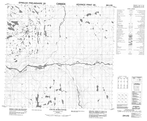 Chute Korluktok Topographic map 024I10 at 1:50,000 Scale