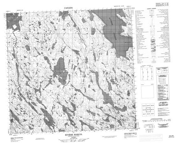 Riviere Marcol Topographic map 024J09 at 1:50,000 Scale