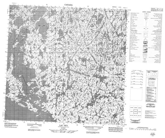 Lac Ney Topographic map 024M04 at 1:50,000 Scale
