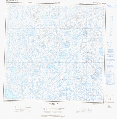 Lac Belloy Topographic map 024M07 at 1:50,000 Scale