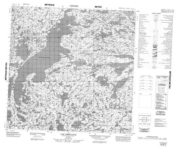 Lac Desclaux Topographic map 024M12 at 1:50,000 Scale