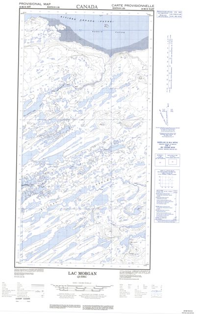 Lac Morgan Topographic map 024M16E at 1:50,000 Scale