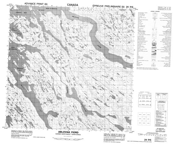 Abloviak Fiord Topographic map 024P06 at 1:50,000 Scale