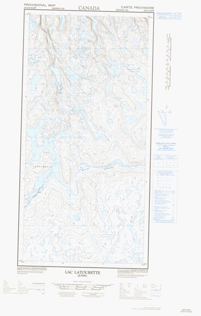 Lac Latourette Topographic map 025D15E at 1:50,000 Scale