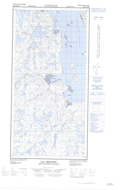 Lac Brochin Topographic map 025D16E at 1:50,000 Scale