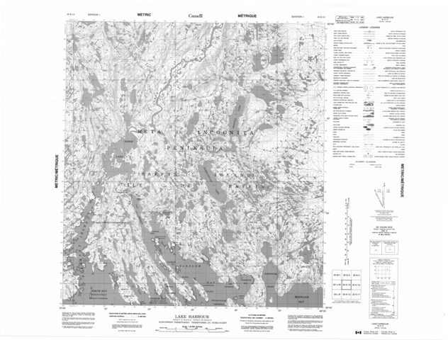 Lake Harbour Topographic map 025K13 at 1:50,000 Scale