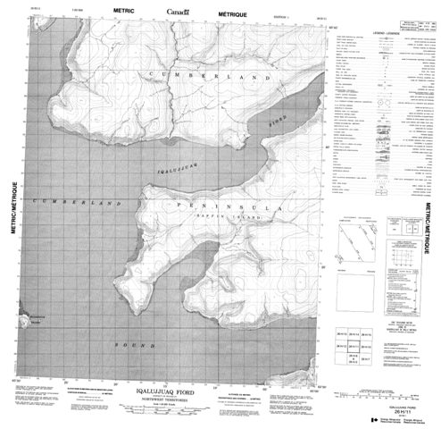 Iqalujjuaq Fiord Topographic map 026H11 at 1:50,000 Scale