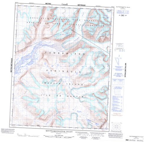 Qijuttaaqanngittuq Valley Topographic map 026I12 at 1:50,000 Scale