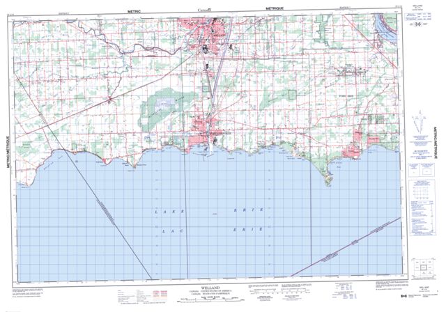 Welland Topographic map 030L14 at 1:50,000 Scale