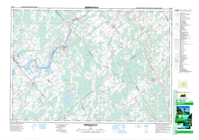 Merrickville Topographic map 031B13 at 1:50,000 Scale