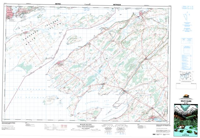 Wolfe Island Topographic map 031C01 at 1:50,000 Scale