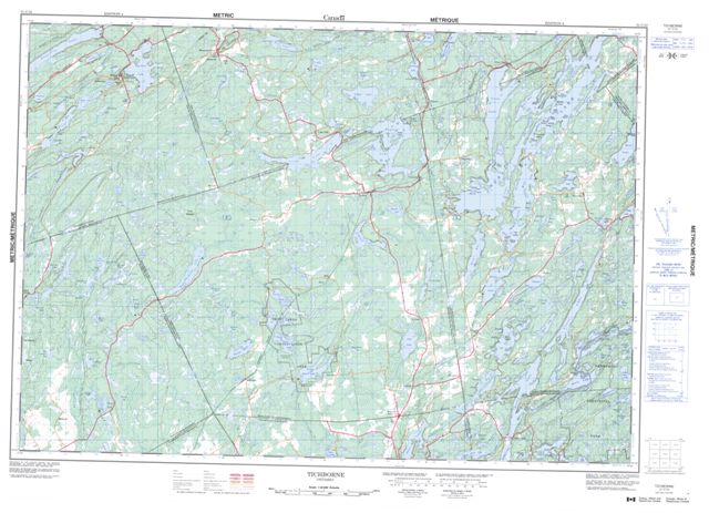 Tichborne Topographic map 031C10 at 1:50,000 Scale