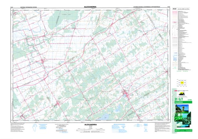 Alexandria Topographic map 031G07 at 1:50,000 Scale