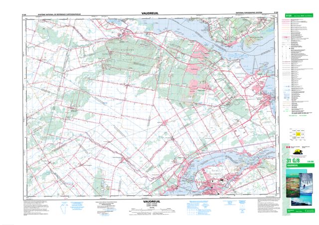 Vaudreuil Topographic map 031G08 at 1:50,000 Scale