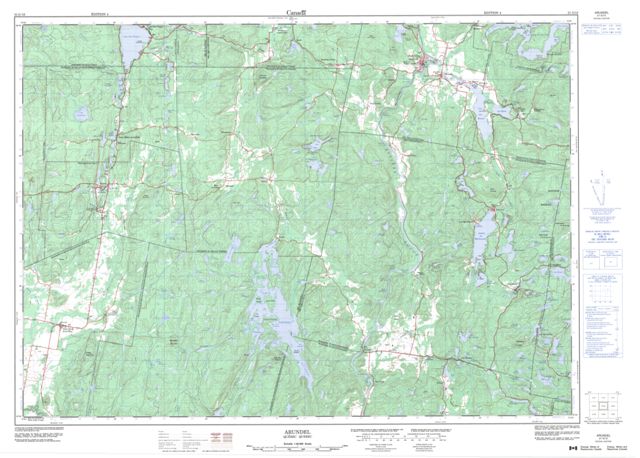 Arundel Topographic map 031G15 at 1:50,000 Scale