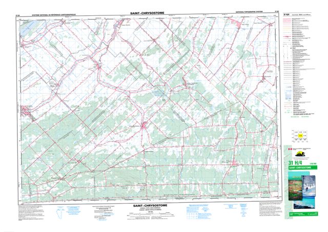 Saint-Chrysostome Topographic map 031H04 at 1:50,000 Scale