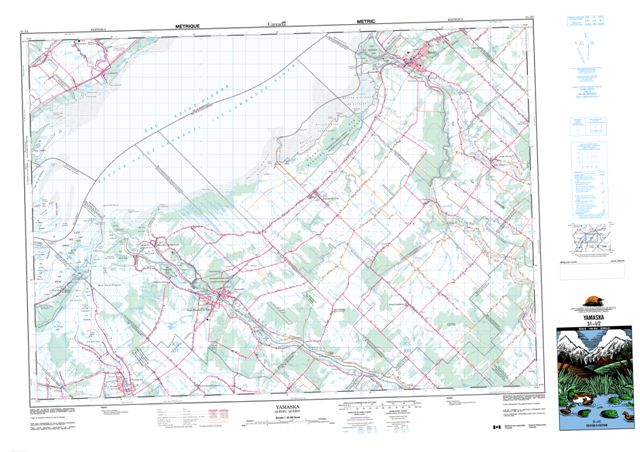 Yamaska Topographic map 031I02 at 1:50,000 Scale